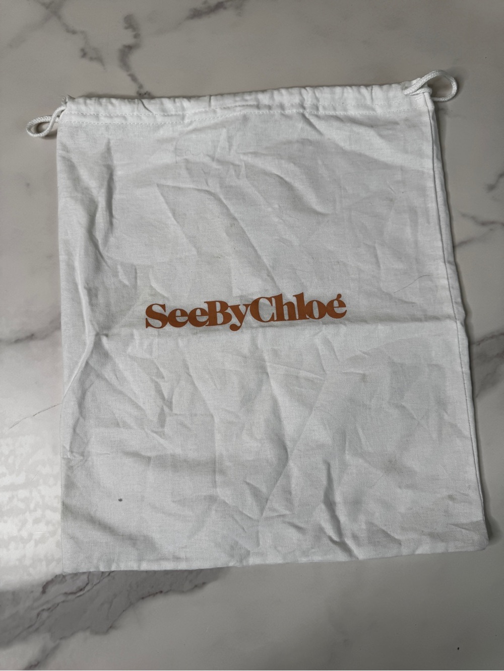 See By Chloe Dust Bag 13X11 White Drawstring